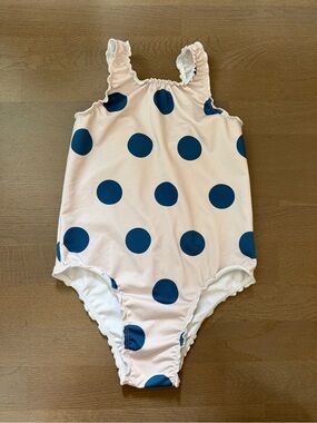 Imagine Perry | Girls Seaside One-Piece Swim Suit Navy Polka Dots
